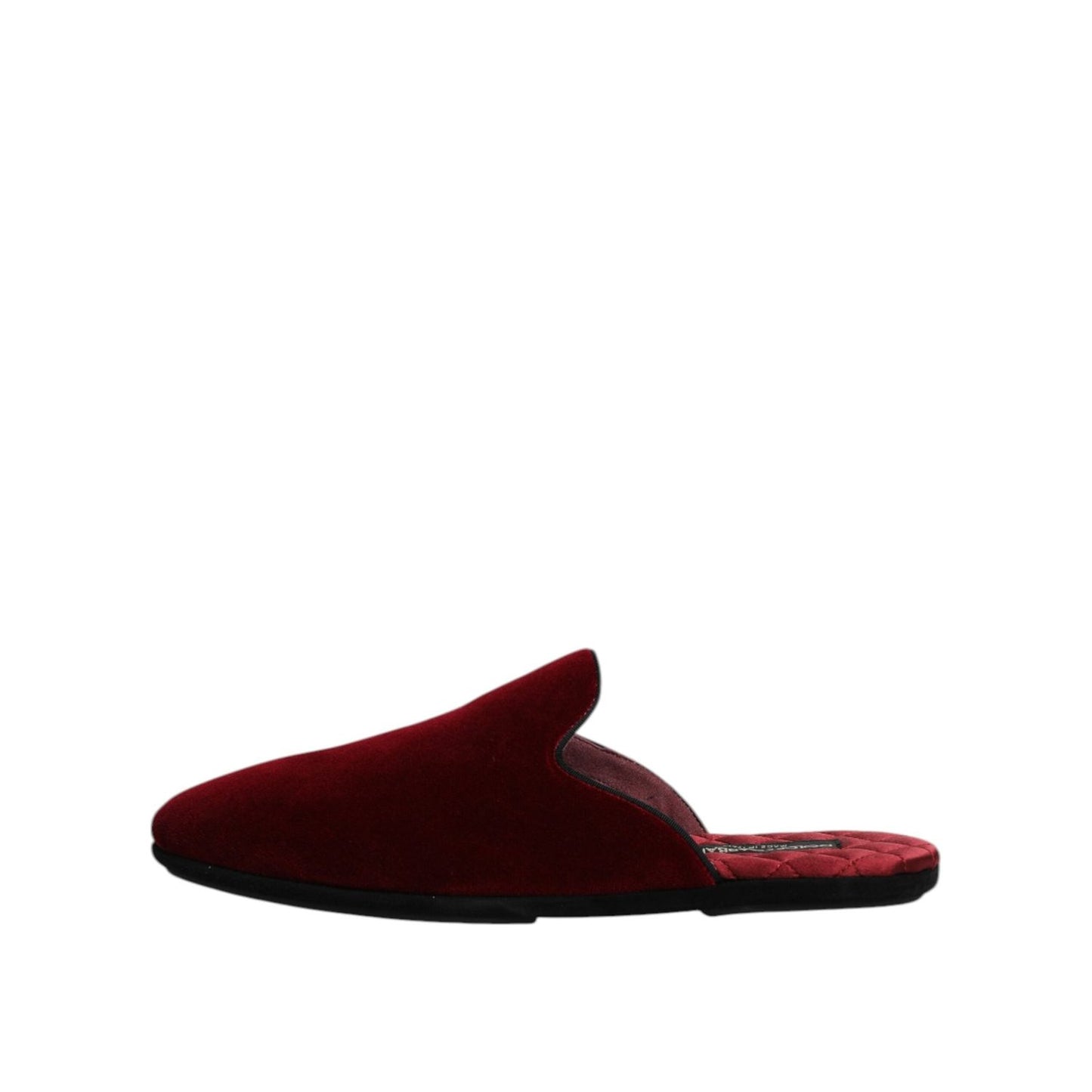Dolce & Gabbana Red Viscose Velvet Slides Flat Slipper Shoes MV7557-43