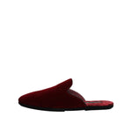 Dolce & Gabbana Red Viscose Velvet Slides Flat Slipper Shoes MV7557-43