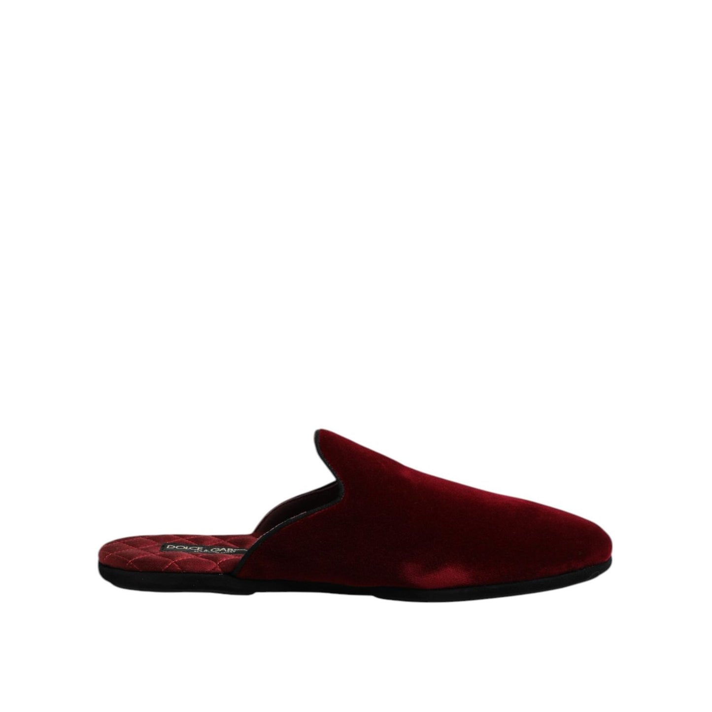 Dolce & Gabbana Red Viscose Velvet Slides Flat Slipper Shoes MV7557-43