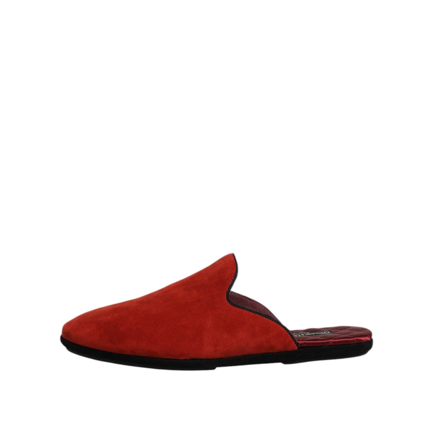 Dolce & Gabbana Orange Suede Slides Flat Slipper Shoes