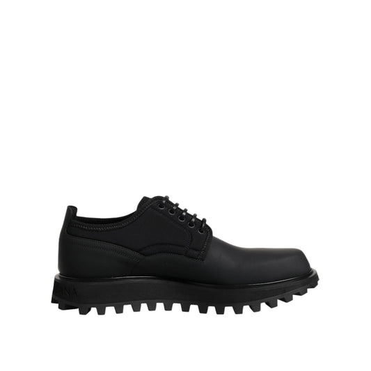 Dolce & Gabbana Black Leather Lace Up Trekking Dress Shoes MV7576-42