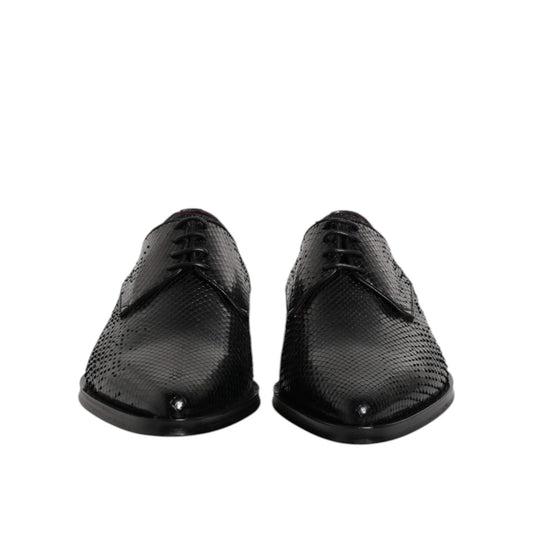Dolce & Gabbana Black Leather Lace Up Dress Men Derby Shoes MV7619-40
