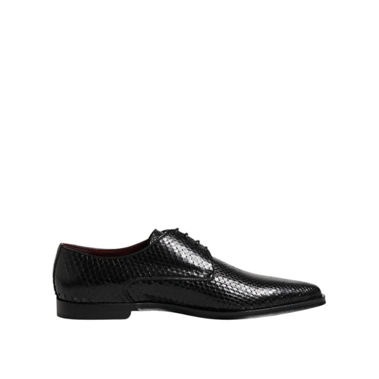 Dolce & Gabbana Black Leather Lace Up Dress Men Derby Shoes MV7619-40