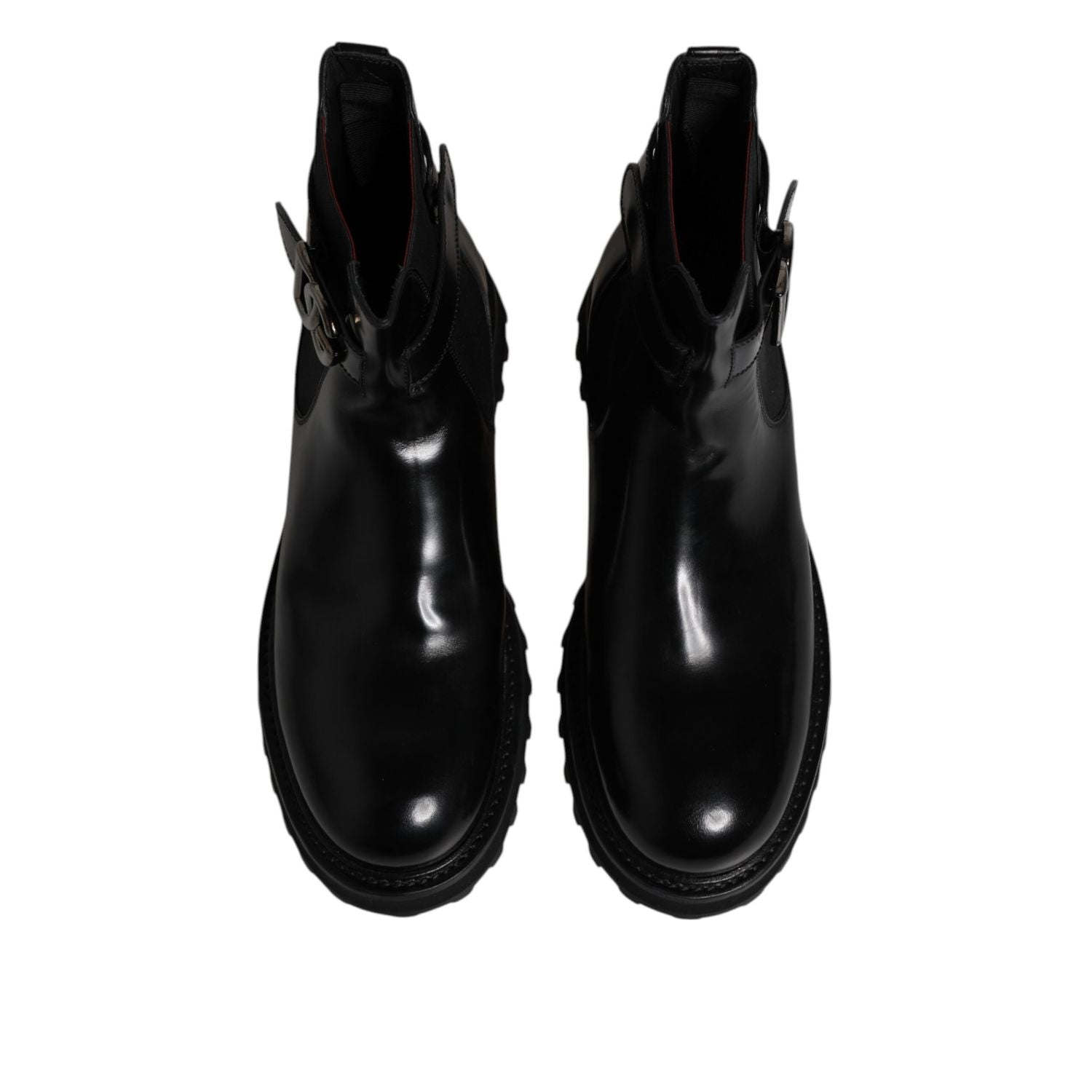 Dolce & Gabbana Black Belted DG Logo Men Chelsea Boots Shoes