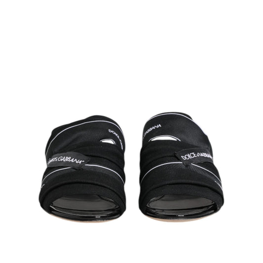 Dolce & Gabbana Black Slides Slip On Sandals Shoes LA12725-35