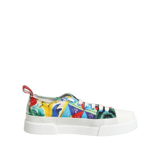 Dolce & Gabbana Multicolor Patchwork Low Top Sneakers Shoes LA12721-38.5