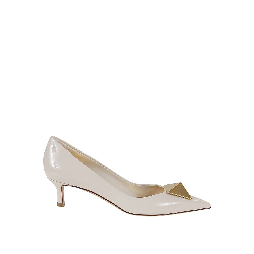 Valentino Garavani White Leather Mid Heel Pumps