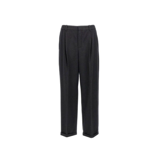 Saint Laurent Cashmere And Wool Flannel 90'S Striped Pants SA-8815637266644-IT52 | XL