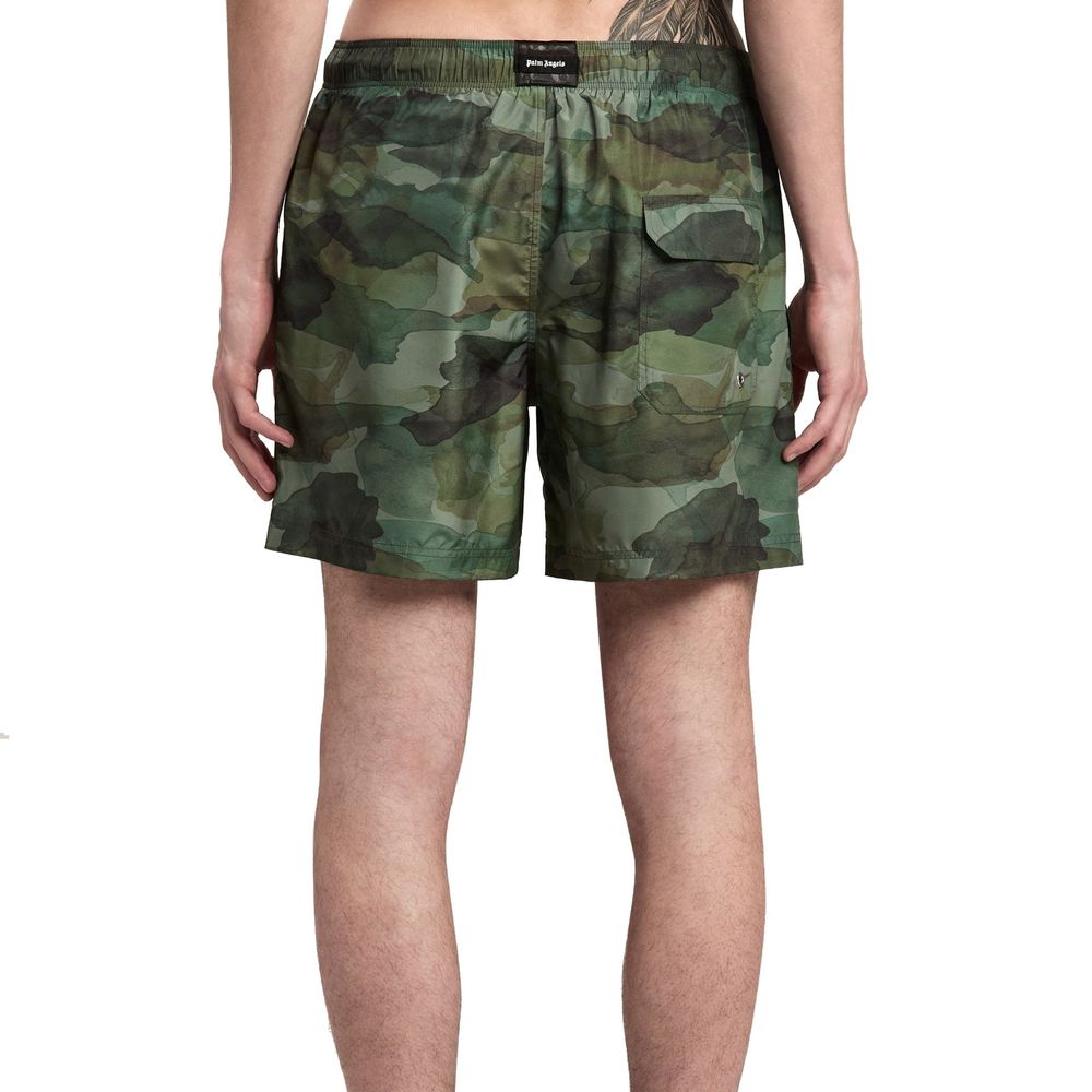 Palm Angels Green Polyester Swim Shorts