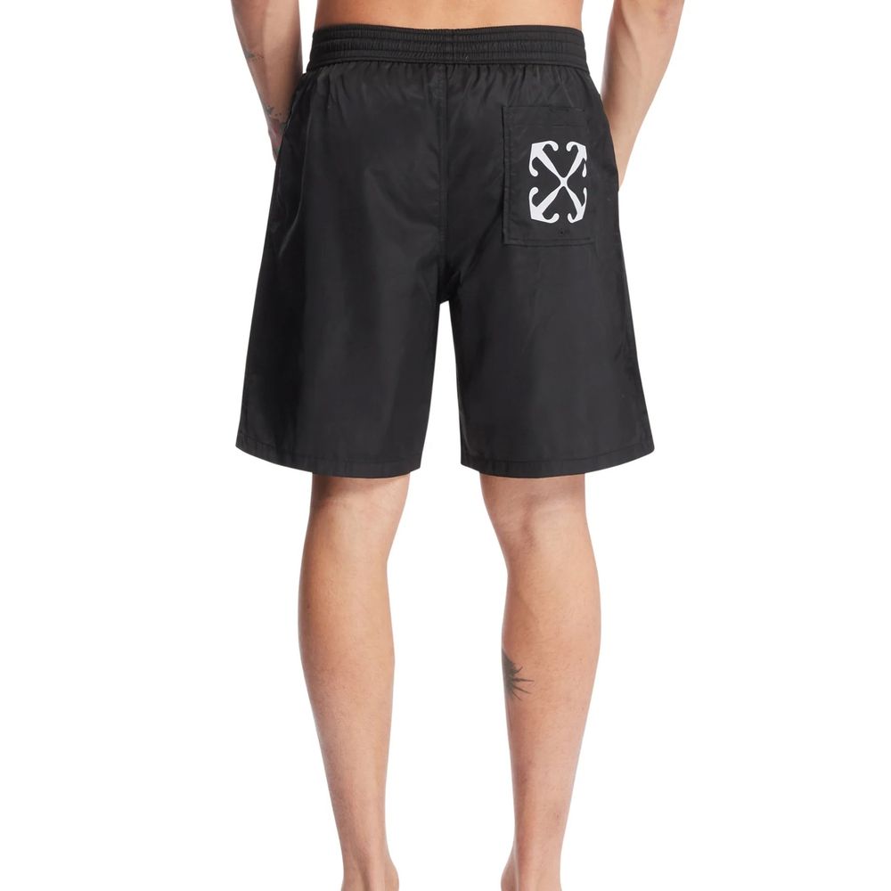 Off-White Black Polyester Swim Shorts