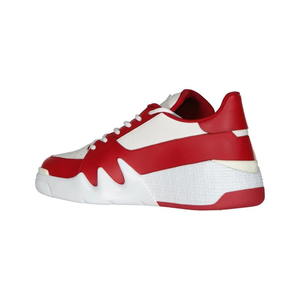 Giuseppe Zanotti Red Calfskin Low Top Sneakers