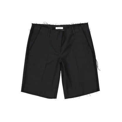 Dondup Black Virgin Wool Bermuda Shorts