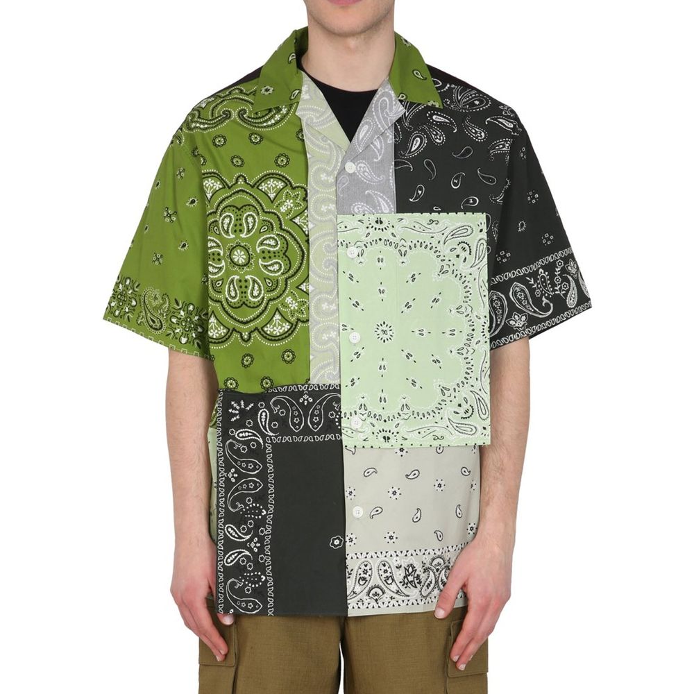 Kenzo Green Cotton Pattern Shirt