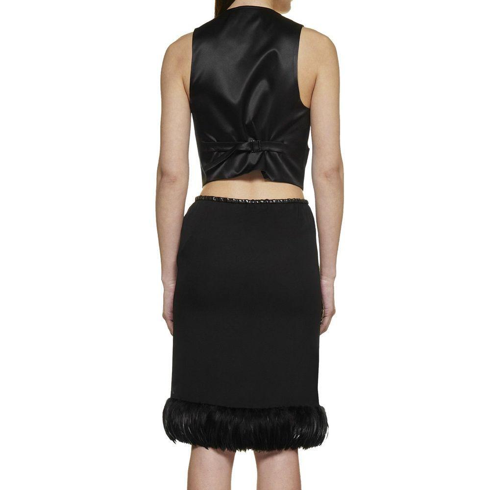 Saint Laurent Feathers Trim Silk Skirt SA-8736562970836-42