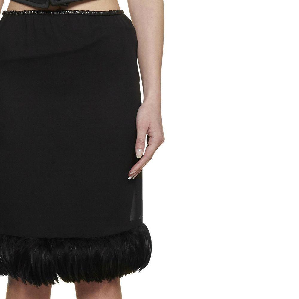 Saint Laurent Feathers Trim Silk Skirt SA-8736562970836-42