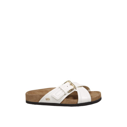 Valentino Garavani White Calfskin Strap-On Sandals