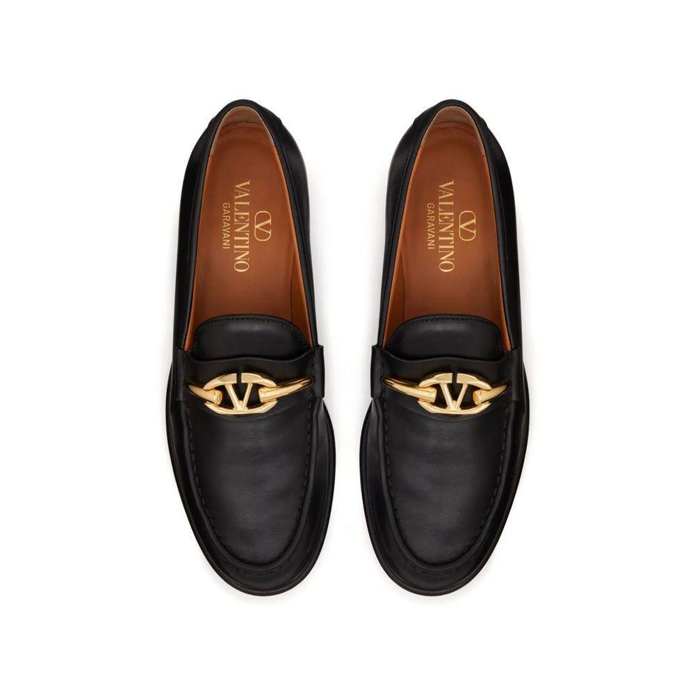 Valentino Garavani V-Logo Moon Leather Loafers VA-8735615811796-EU39/US9