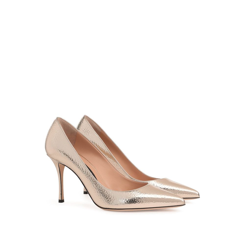 Sergio Rossi Rose Gold Calfskin High Heel Pumps