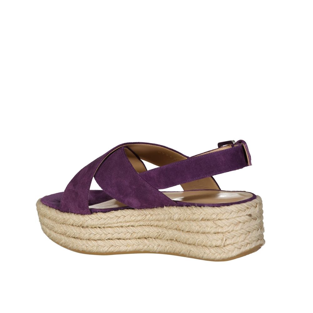 Sergio Rossi Purple Calfskin Espadrilles