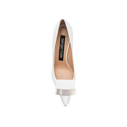 Sergio Rossi White Calfskin High Heel Pumps