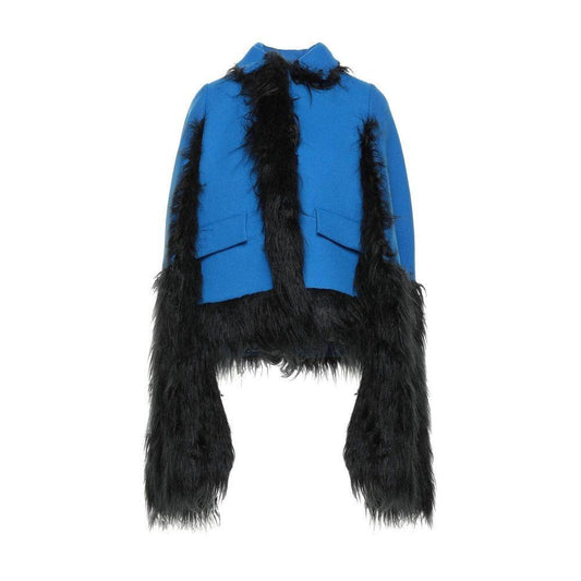 Maison Margiela Faux Fur Trimmed Cape Jacket MA-8736458637524-36