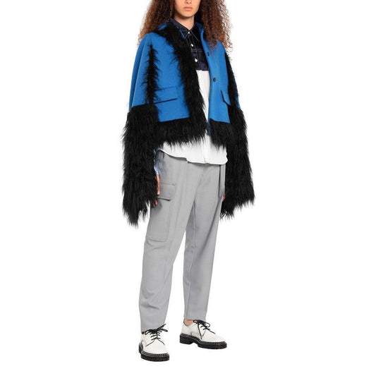 Maison Margiela Faux Fur Trimmed Cape Jacket MA-8736458637524-36