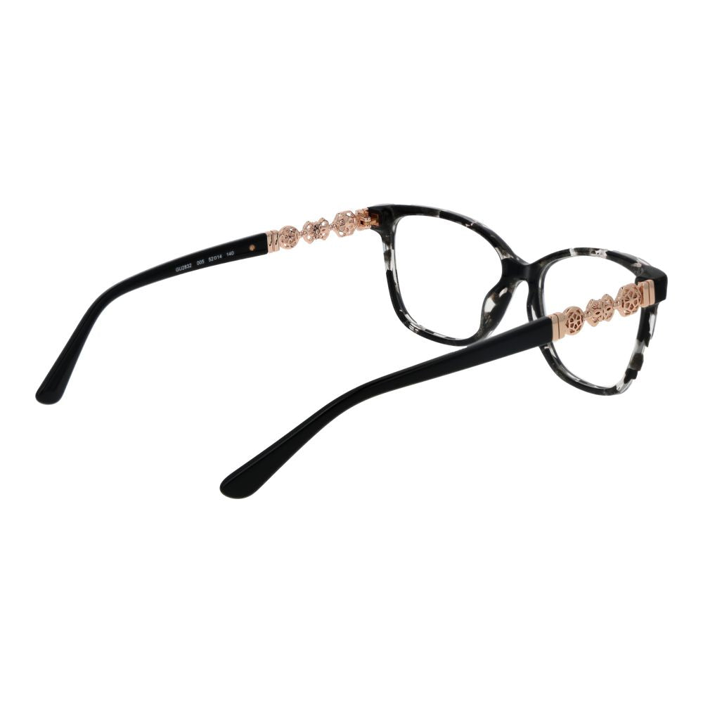 Guess Black Women Glasses Frame with acetate full-rim, rectangle style, and unique design with branded case included.