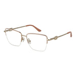 Guess Pink Women Glasses Frame in rose color with half-rim butterfly style, metal frame, demo lenses, includes branded case.