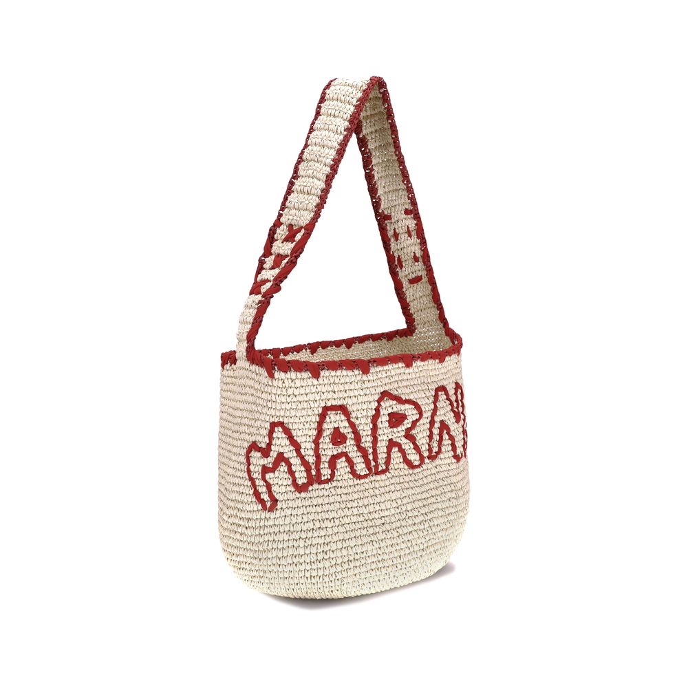 Marni Beige Raffia Shoulder Bag