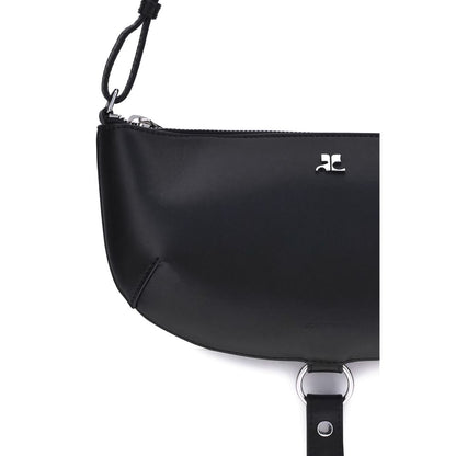 Courrèges Black Calf Leather Bos Taurus Shoulder Bag