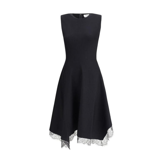 Alexander McQueen Asymmetric midi Dress AL-839750Q1BEG1010-M
