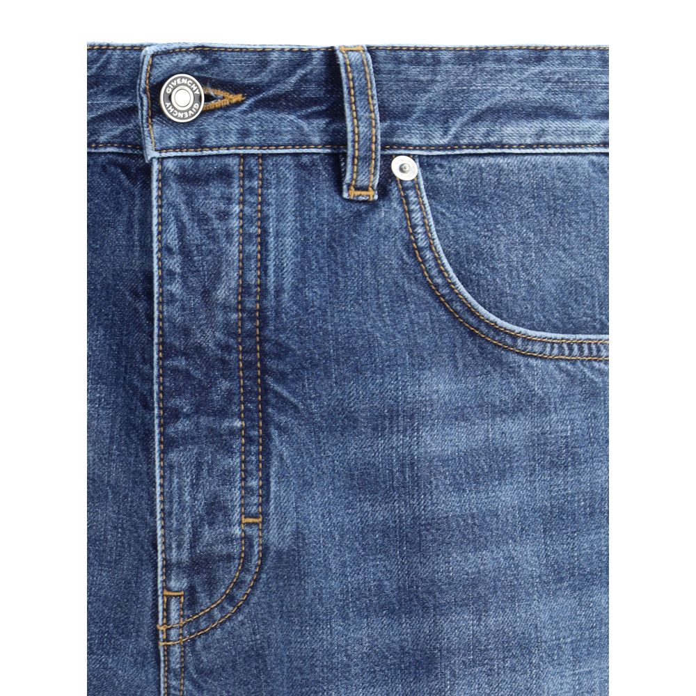 Givenchy Blue Cotton Straight-Leg Jeans