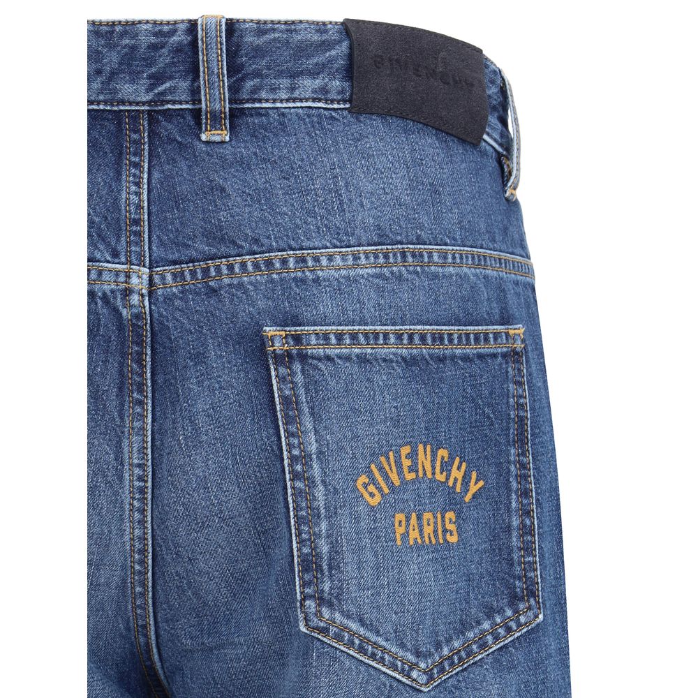 Givenchy Blue Cotton Straight-Leg Jeans