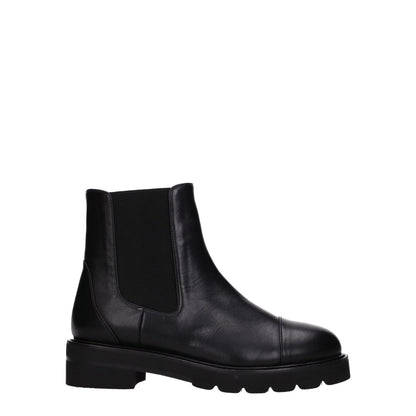 Stuart Weitzman Black Leather Ankle Boots