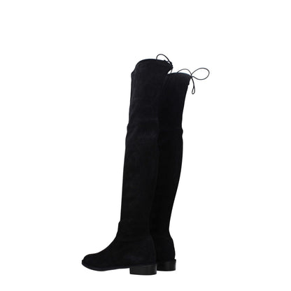 Stuart Weitzman Black Leather Over The Knee