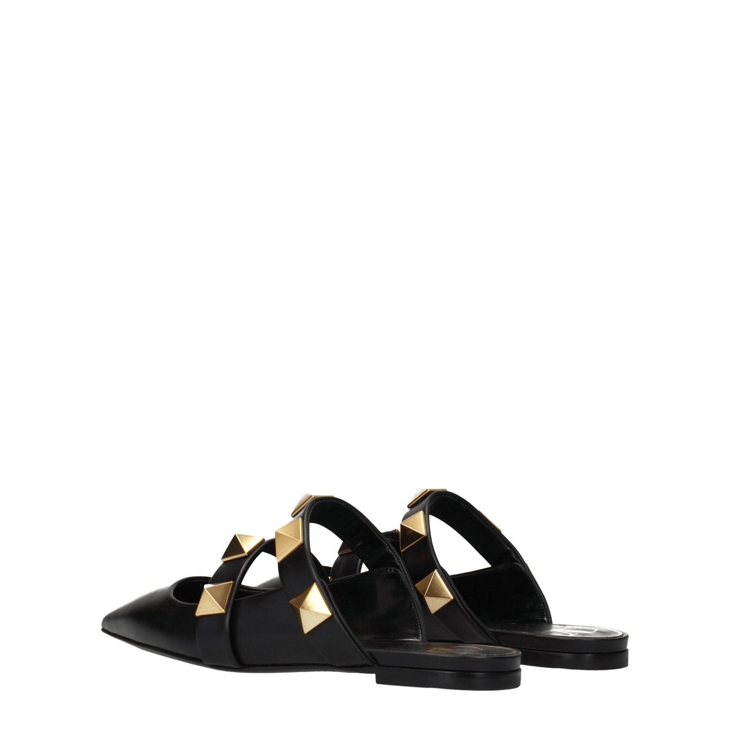 Valentino Garavani Black Leather Mules VA-8547207643401-EU35.5/US5.5