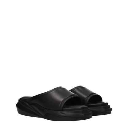 Alyx Black Leather Slippers