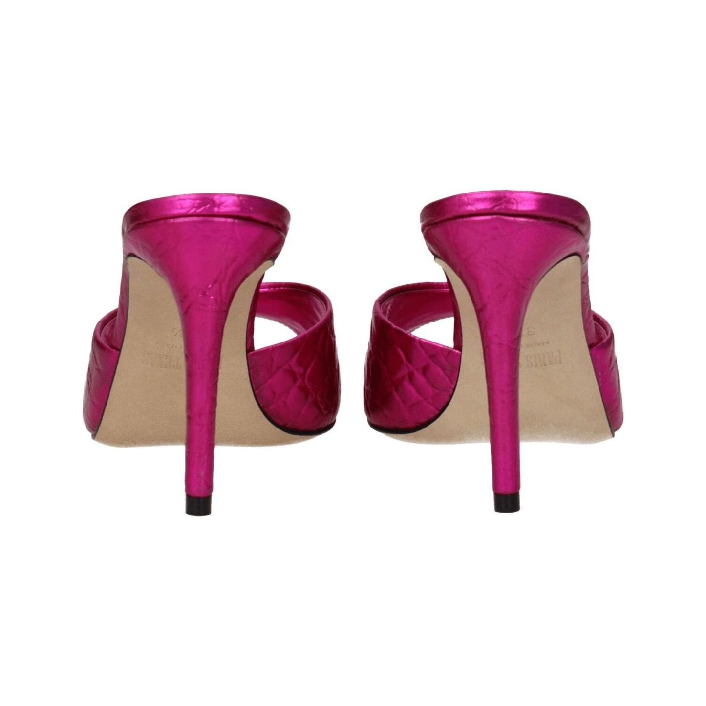 Paris Texas Pink Leather Stiletto Heels Sandals PA-8547254665481-EU37.5/US7.5