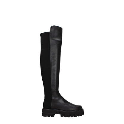 Stuart Weitzman Black Leather Over The Knee