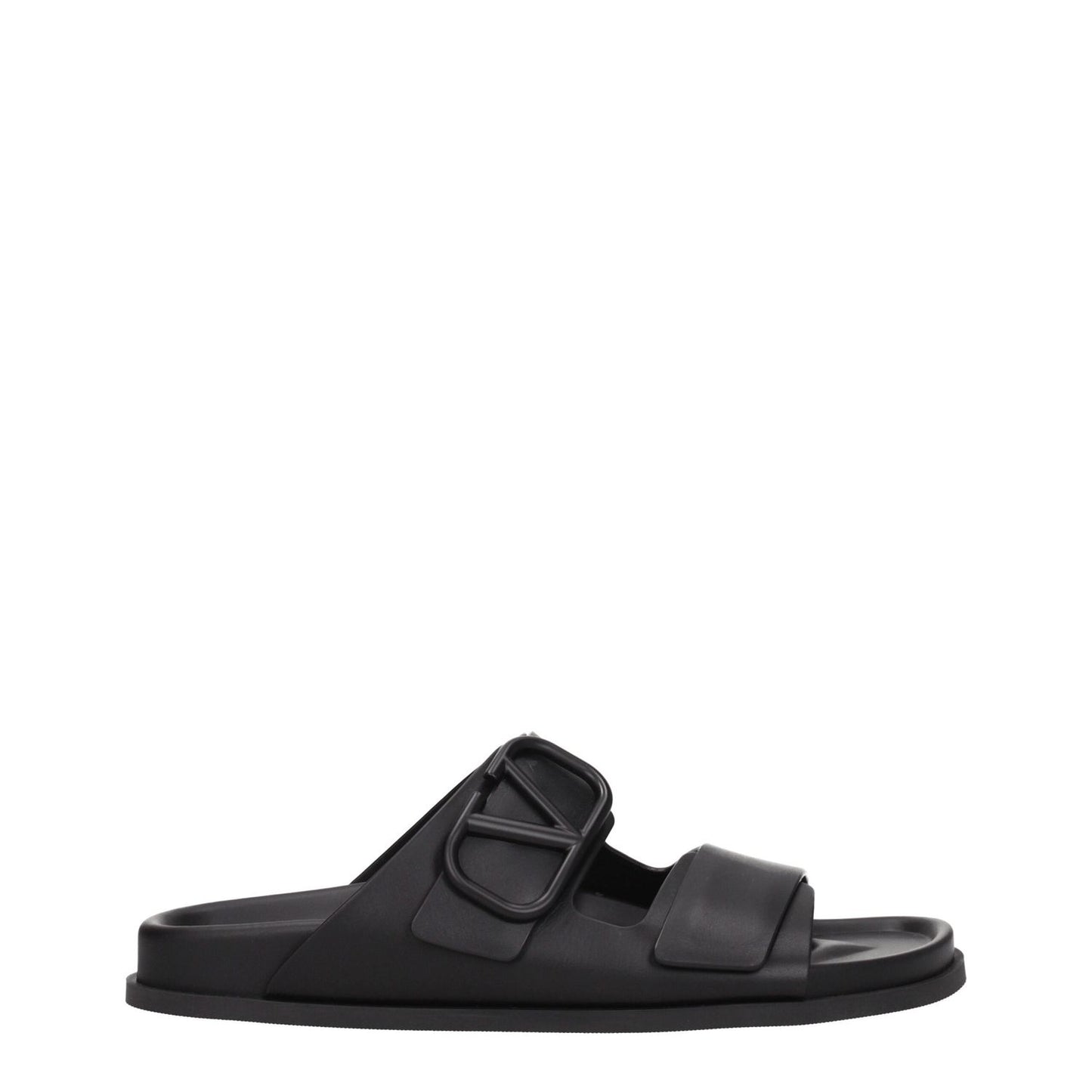 Valentino Garavani Black Leather Slippers