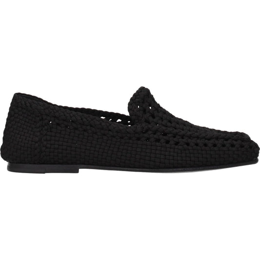 Dolce & Gabbana Black Fabric Slip-On Loafers DO-8547327639817-EU40/US7