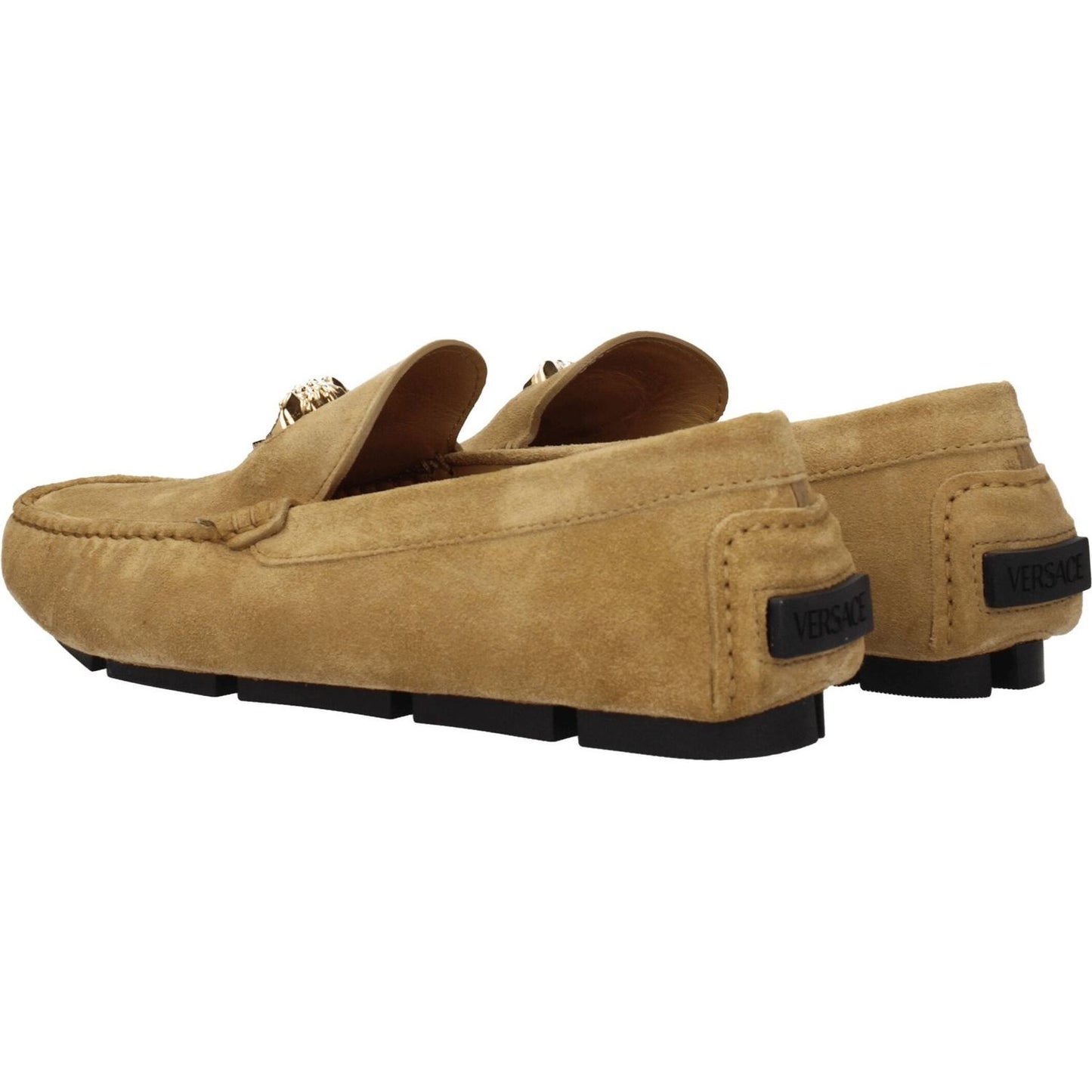 Versace Beige Leather Slip-On Loafers VE-8547327770889-EU41/US8