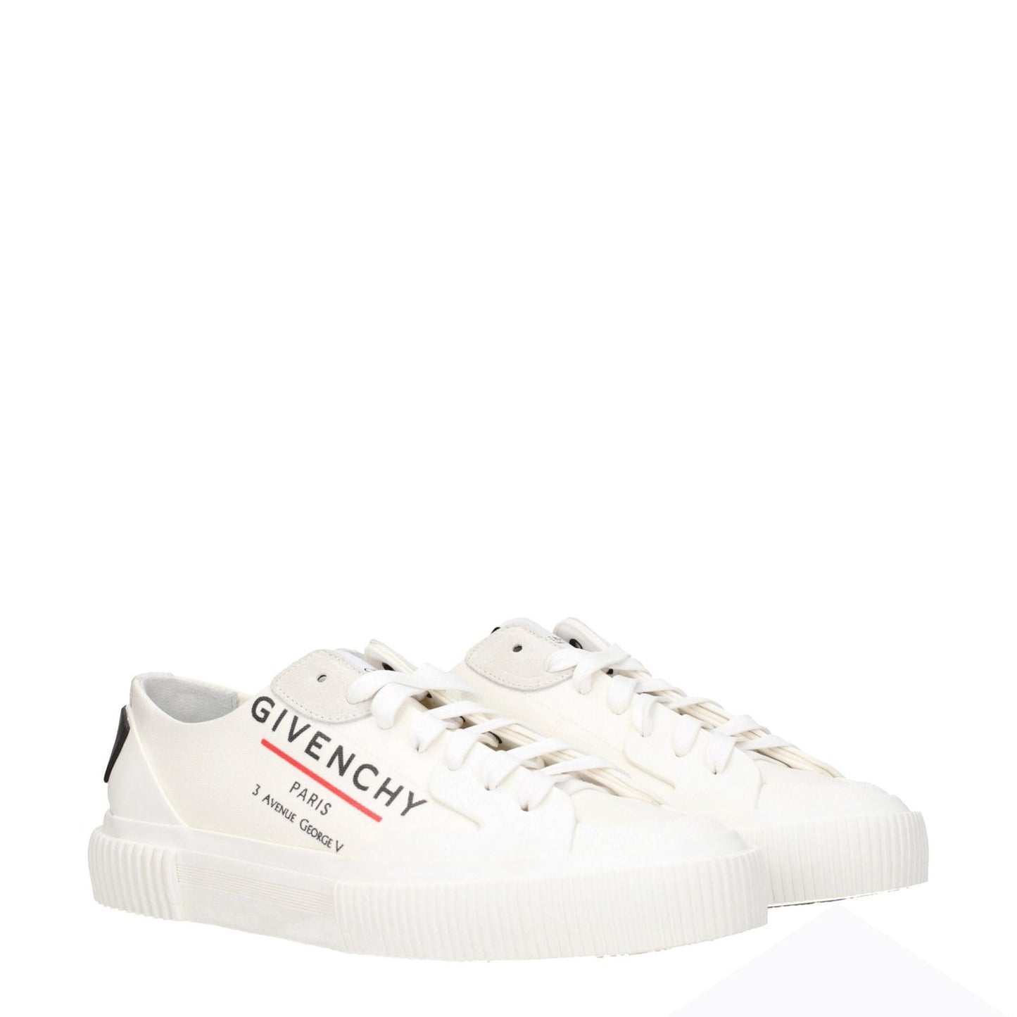 Givenchy Beige Fabric Low Top Sneakers with vintage and aged effect, side and back logo, lace-up closure, rubber sole, round toe.