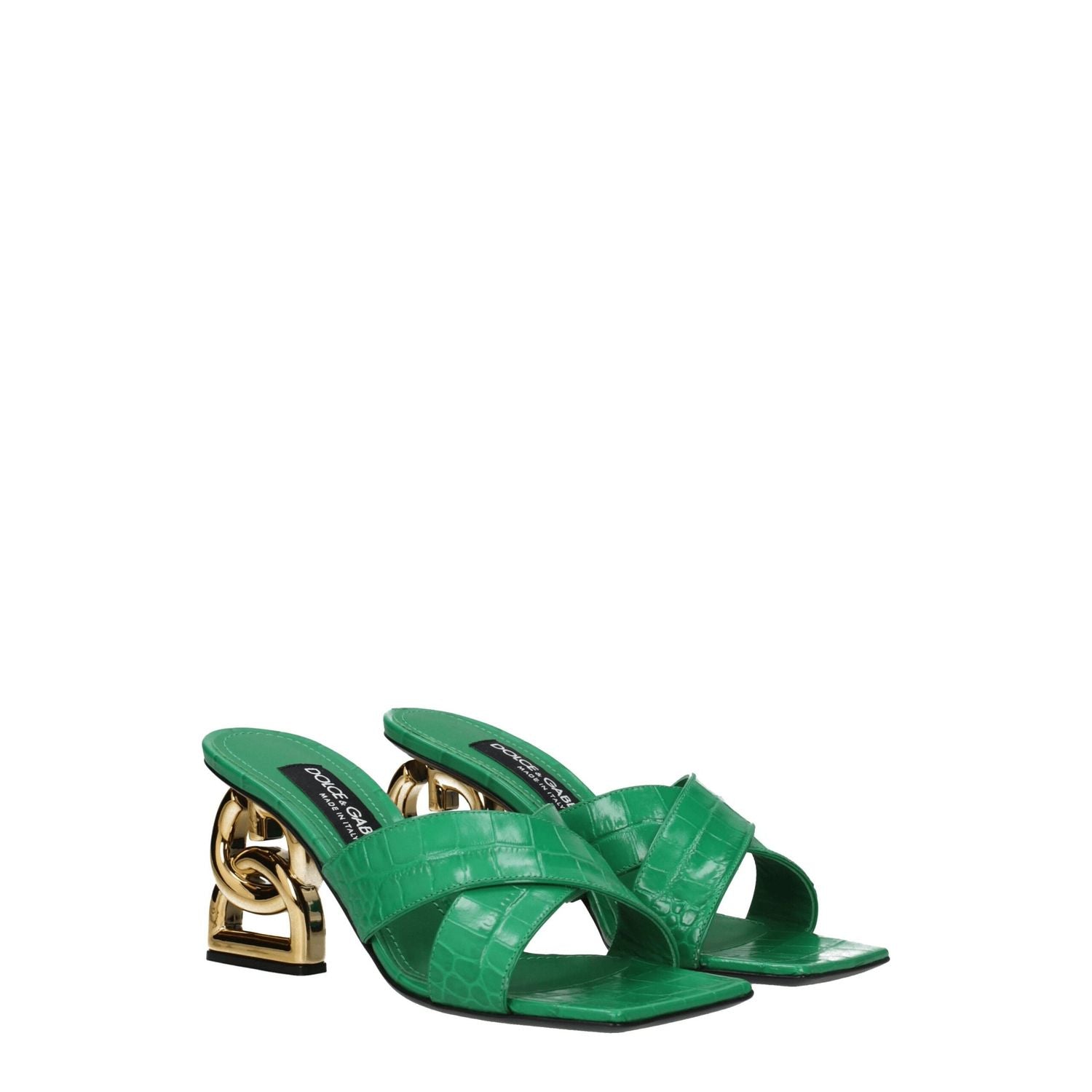 Dolce & Gabbana Green Leather Sandals