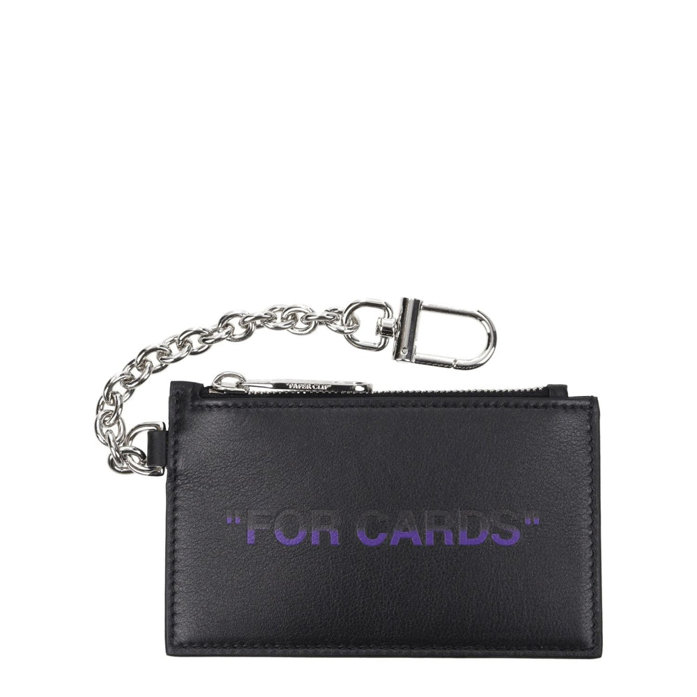 Off-White Black Leather Wallets
