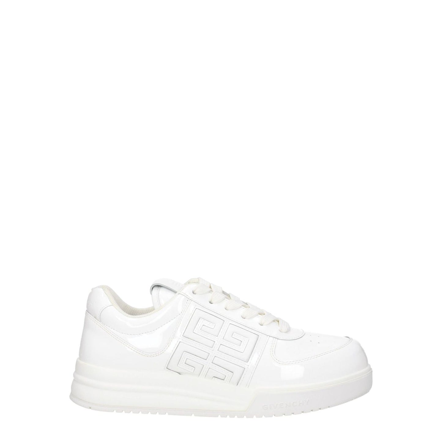 Givenchy White Leather Low Top Sneakers with logos and lace-up design