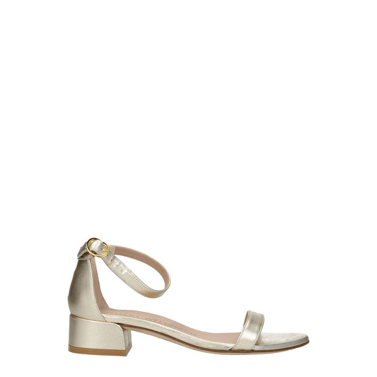 Stuart Weitzman Gold Leather Sandals