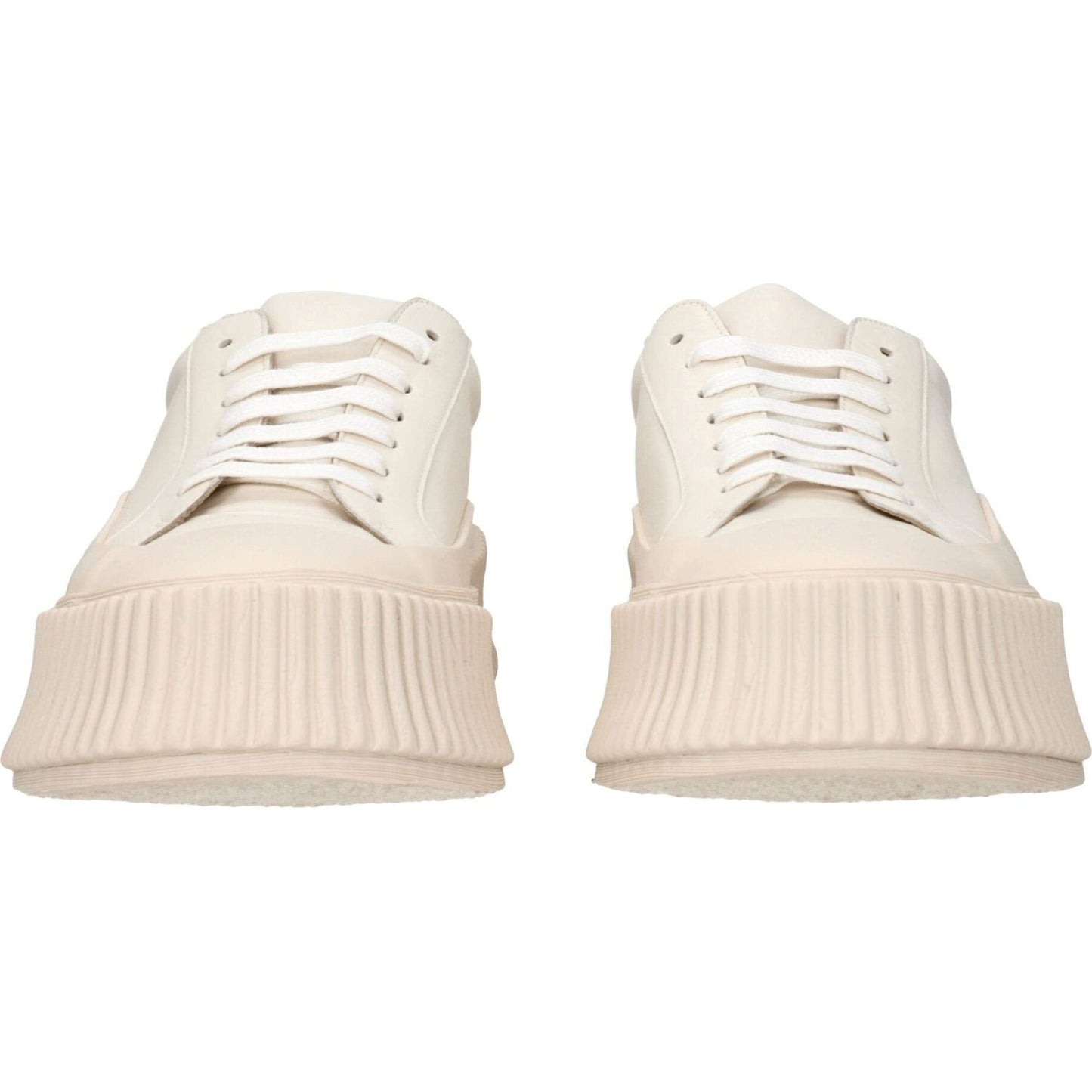Jil Sander Beige Leather Platform Sneakers JI-8547352641801-EU39/US6