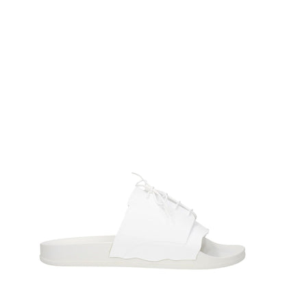Maison Margiela White Cotton Slippers with open toe and rubber sole, stylish streetwear clogs, model S57WX0080P5411H0518.