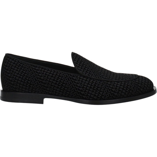 Dolce & Gabbana Black Velvet Slip-On Loafers DO-8547405758729-EU40/US7